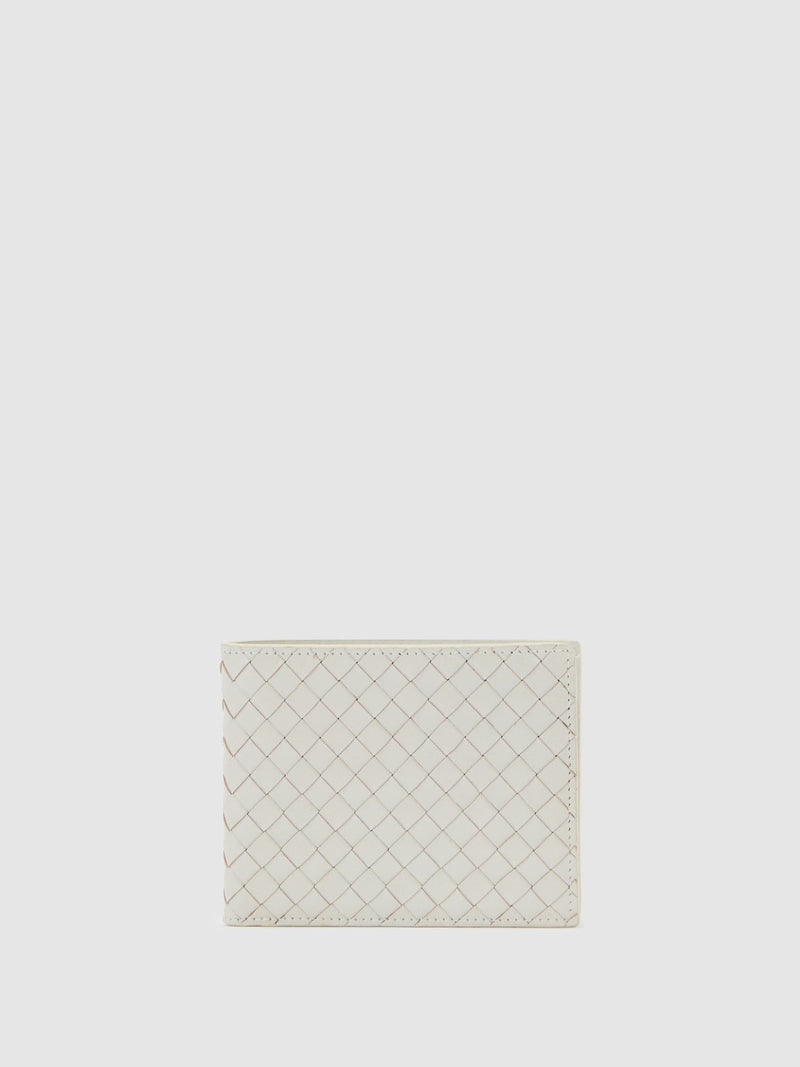 Reiss off white Quincy woven billfold wallet (British brand)