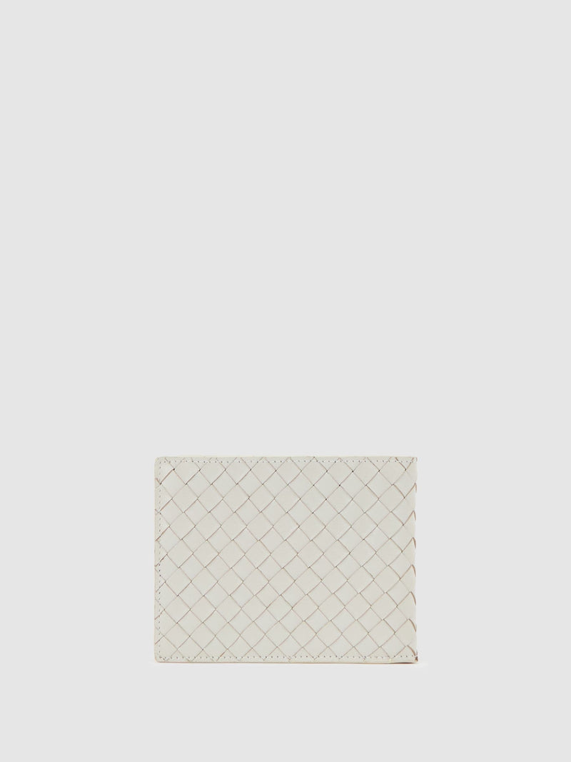 Reiss off white Quincy woven billfold wallet (British brand)