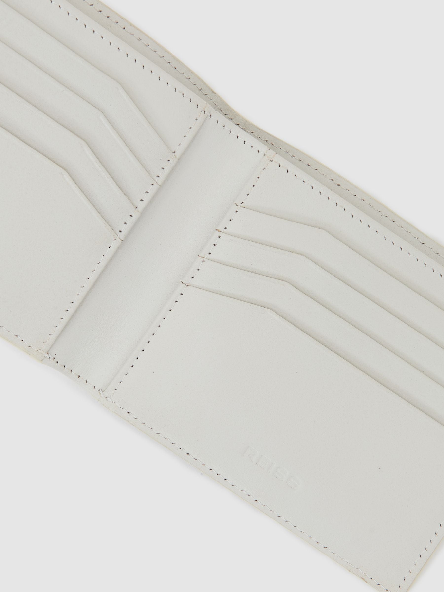 Reiss off white Quincy woven billfold wallet (British brand)