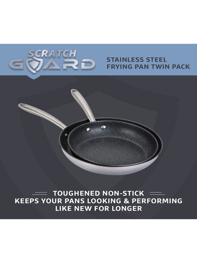 Prestige Silver scratch guard frying pans set 2-piece, imported from the UK