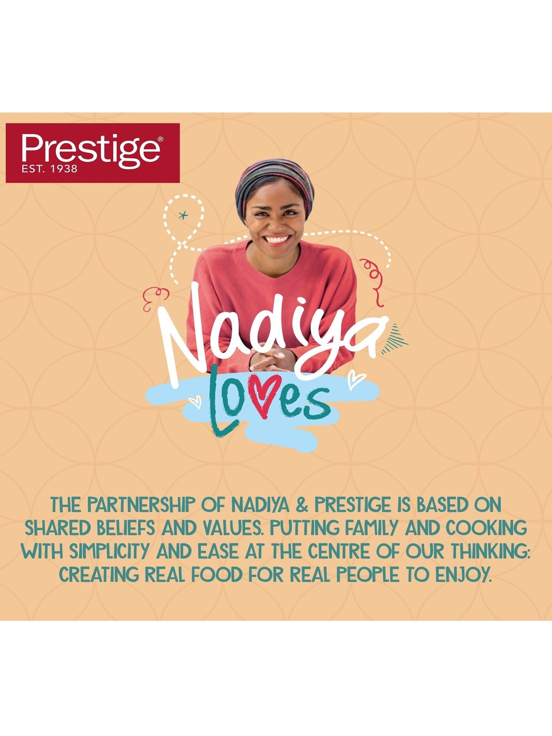 Prestige Black Nadiya 4-piece non-stick cookware set, imported from the UK