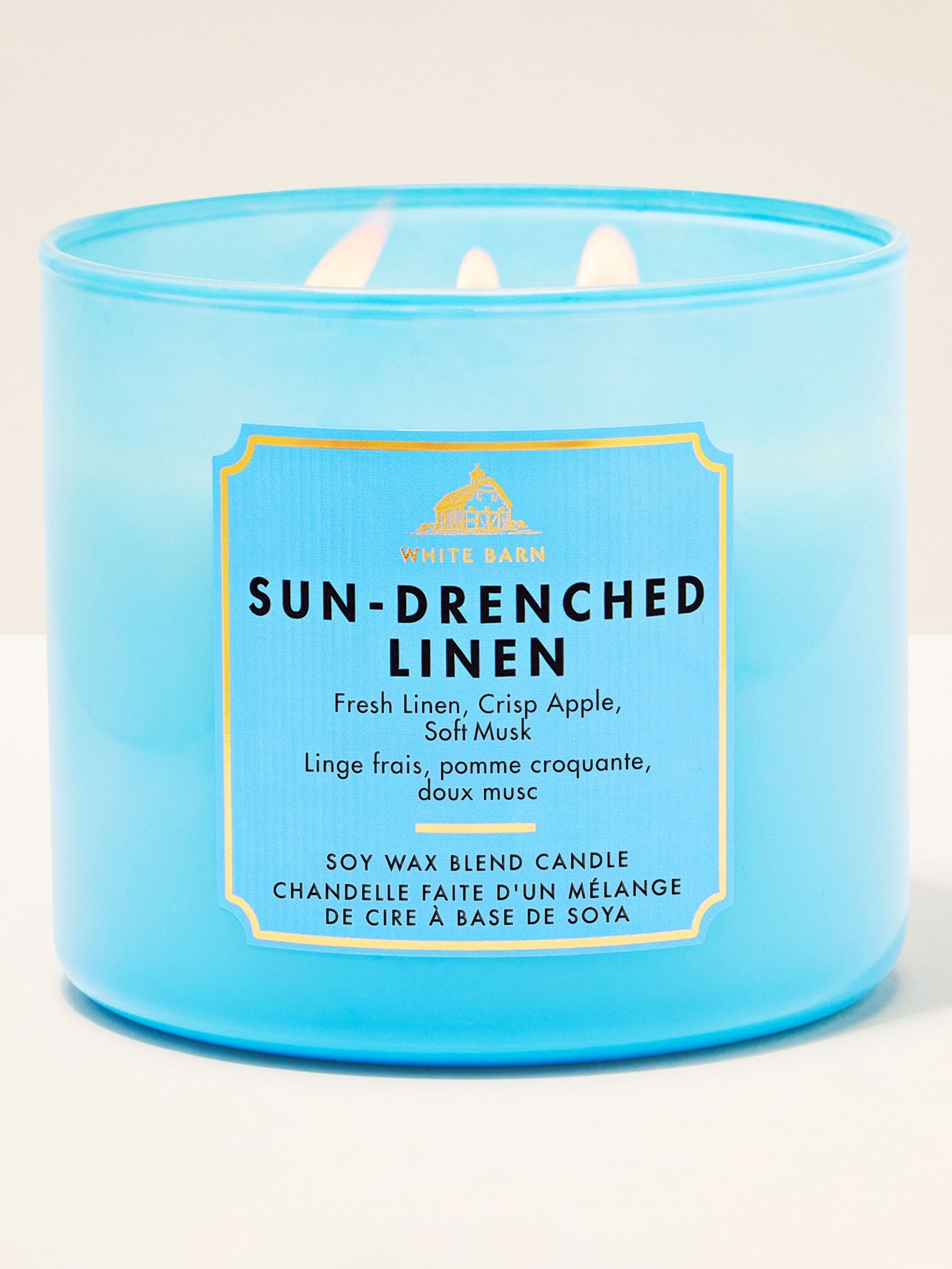Bath & Body Works Sundrenched Linen 3 Wick Candle 411g