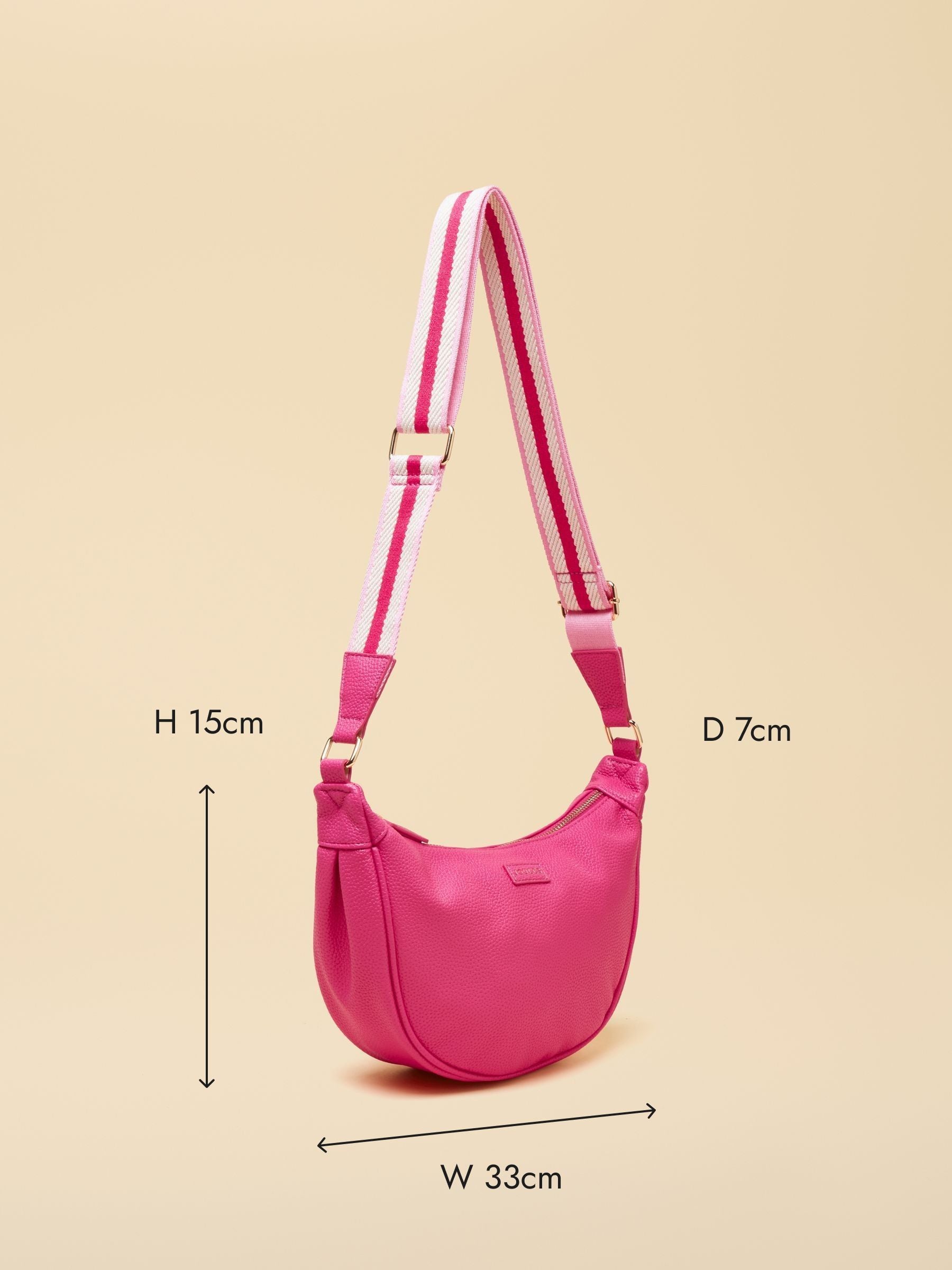 Joules pink half moon cross-body bag - British product