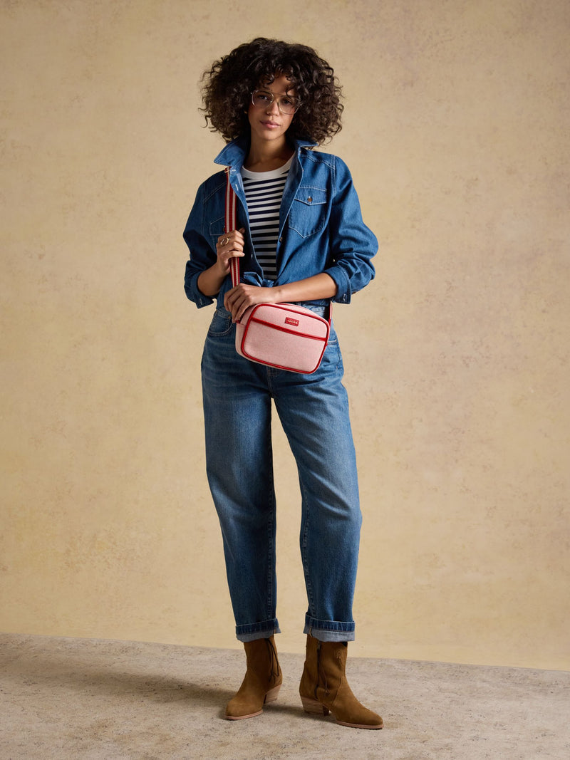 Joules Blair red canvas cross body bag - British product