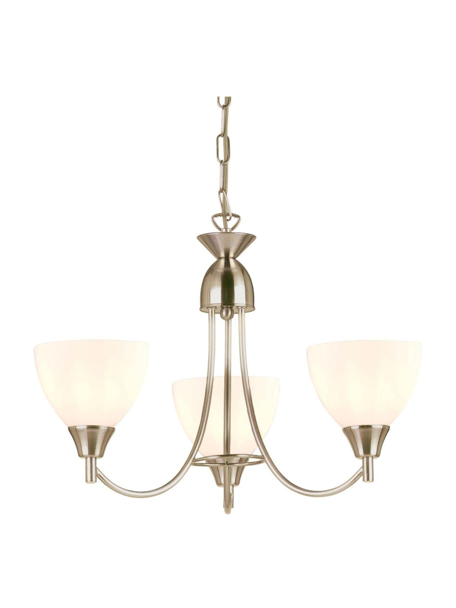 Gallery Home Alder pendant light satin chrome opal glass, UK version
