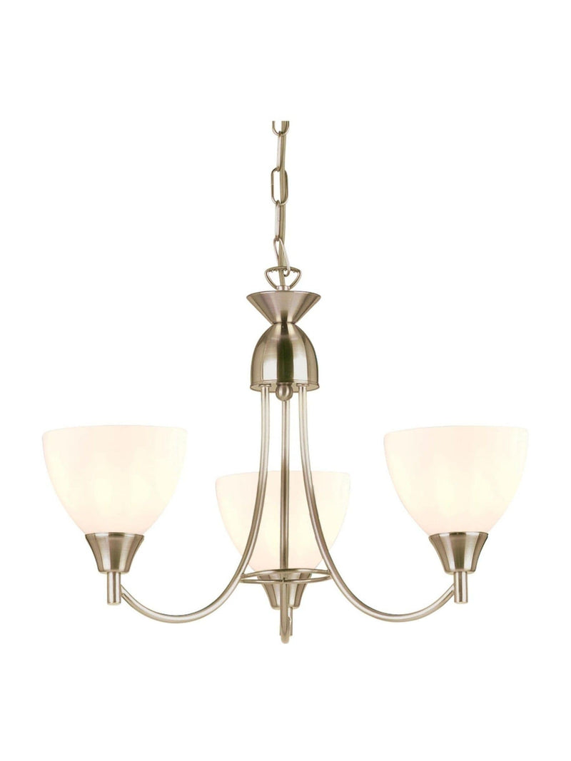 Gallery Home Alder pendant light satin chrome opal glass, UK version