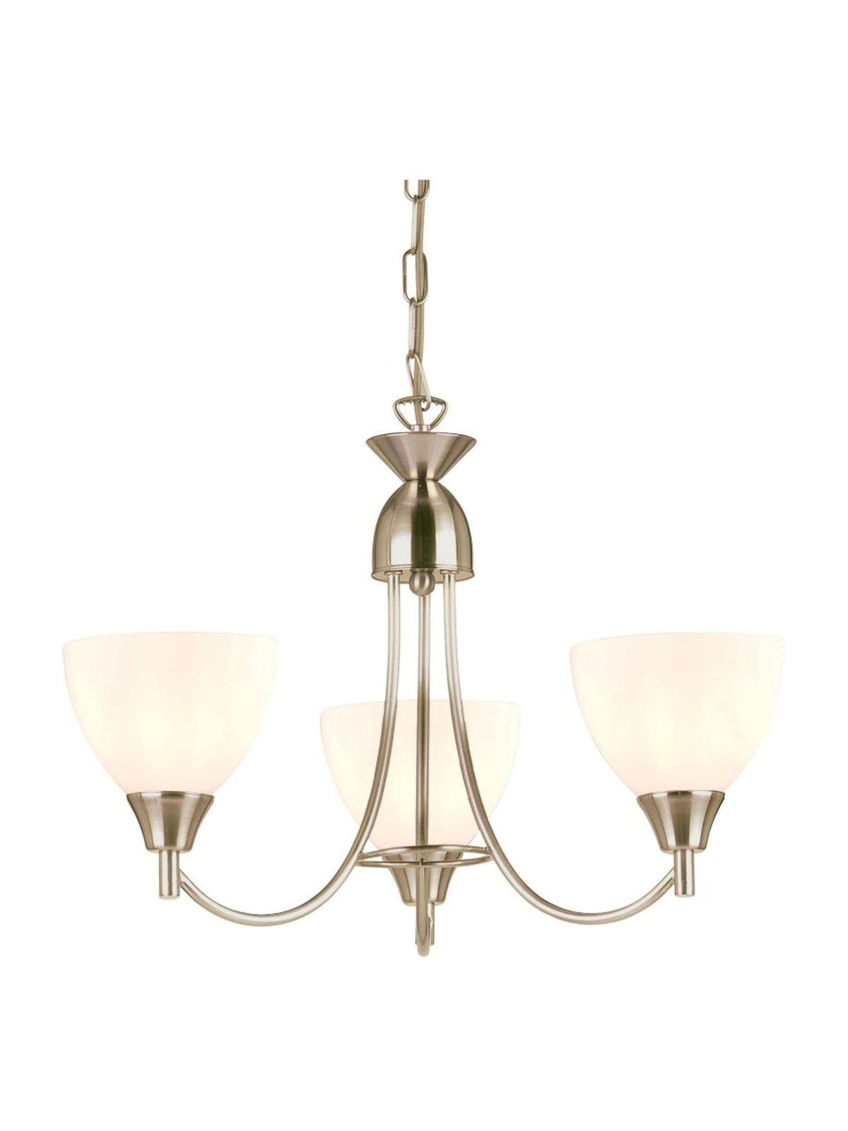 Gallery Home Alder pendant light satin chrome opal glass, UK version