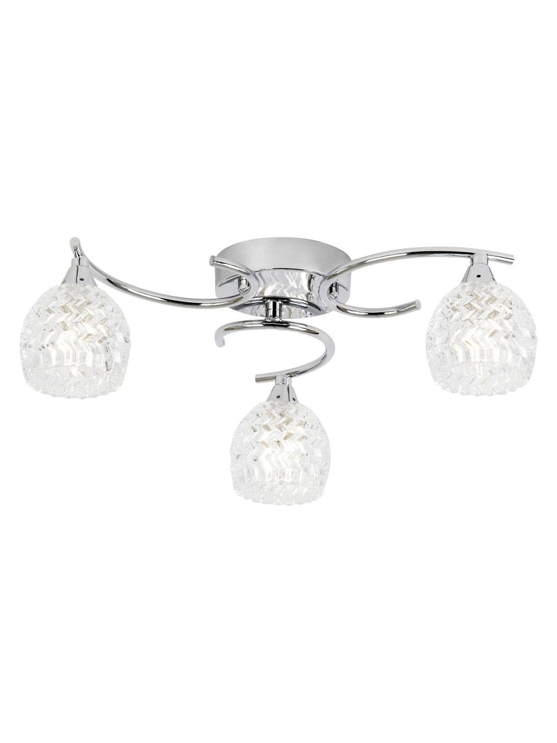 Gallery Home chrome Bowen 3-light ceiling lamp 40cm (British brand)