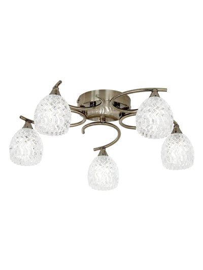 Next Gallery Home Antique Brass Bowen 5 Ceiling Light- Buy online at McGrocer