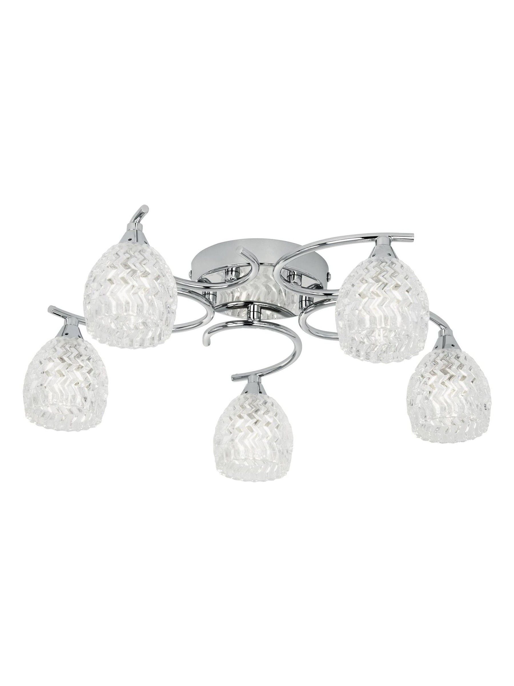 Gallery Home Chrome Bowen 5-light flush ceiling lamp (British brand)