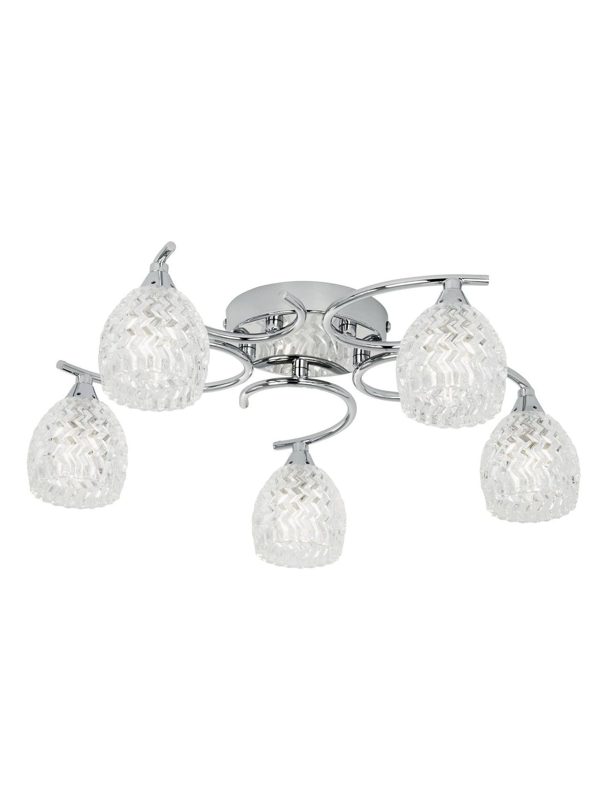 Gallery Home Chrome Bowen 5-light flush ceiling lamp (British brand)