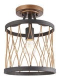 Gallery Home Halston matt black ceiling lamp with rustic bronze, UK version