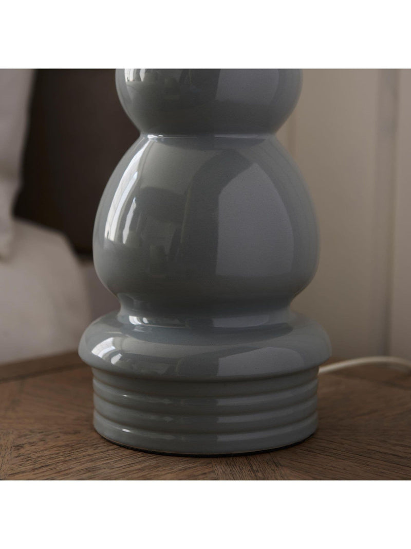 Gallery Home Nickel Provence table lamp gloss blue grey glaze - British product
