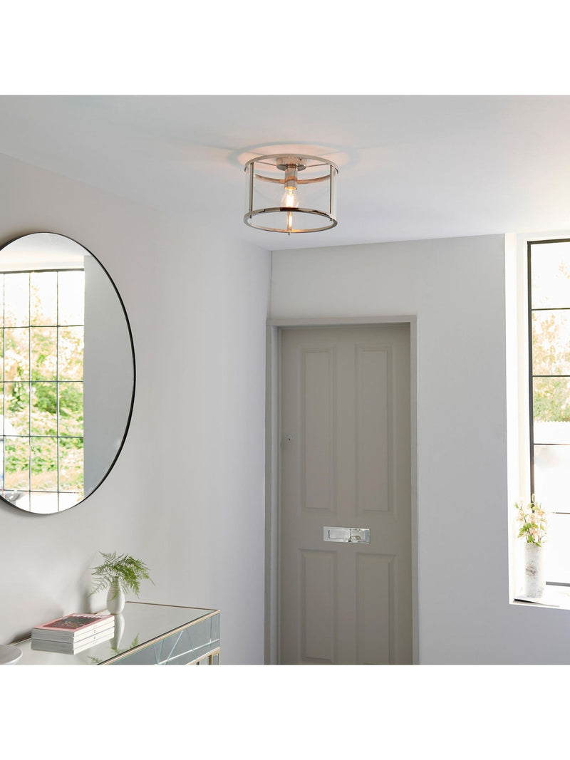 Gallery Home silver Harlow ceiling light, imported from the UK