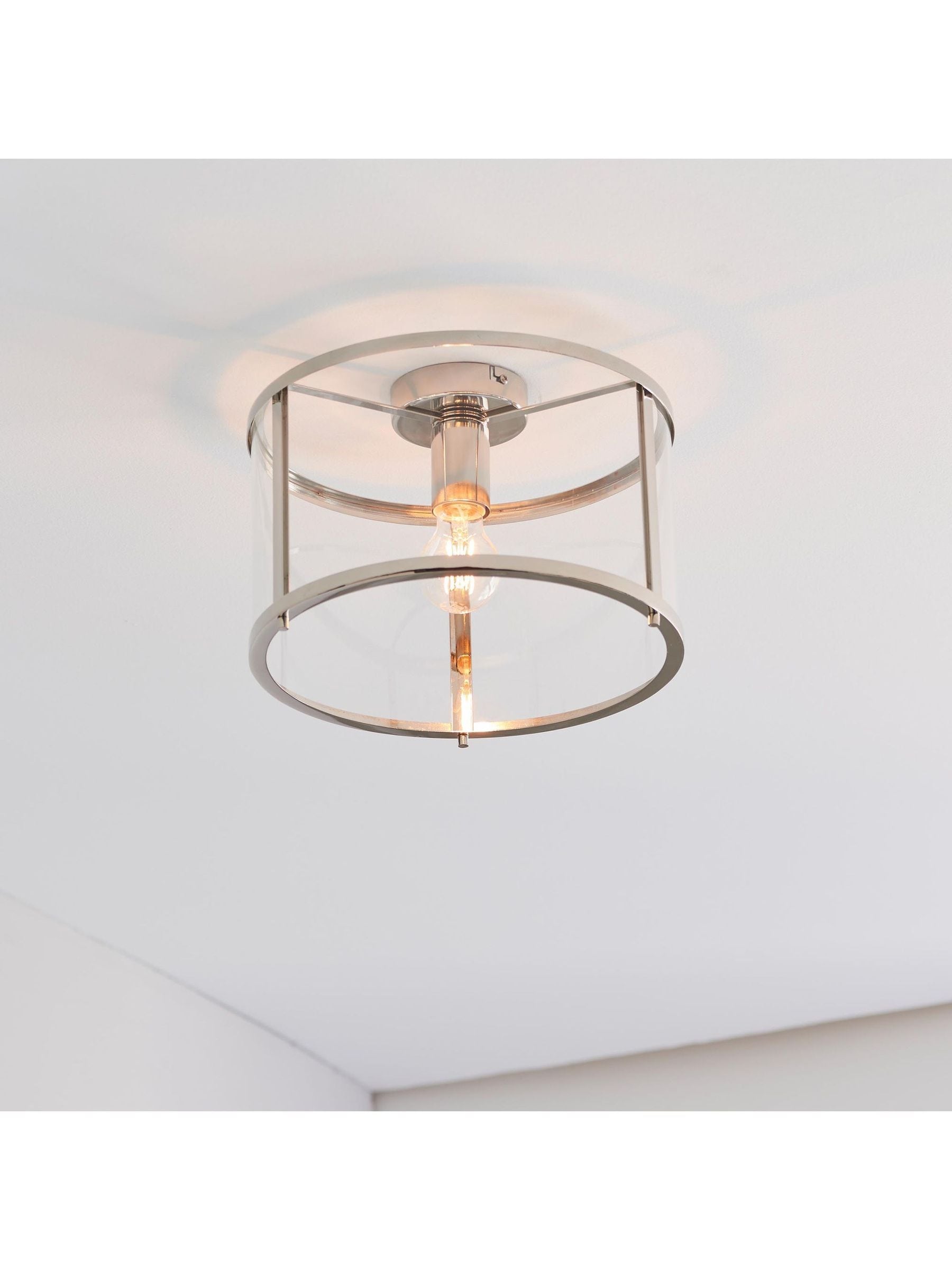 Gallery Home silver Harlow ceiling light, imported from the UK