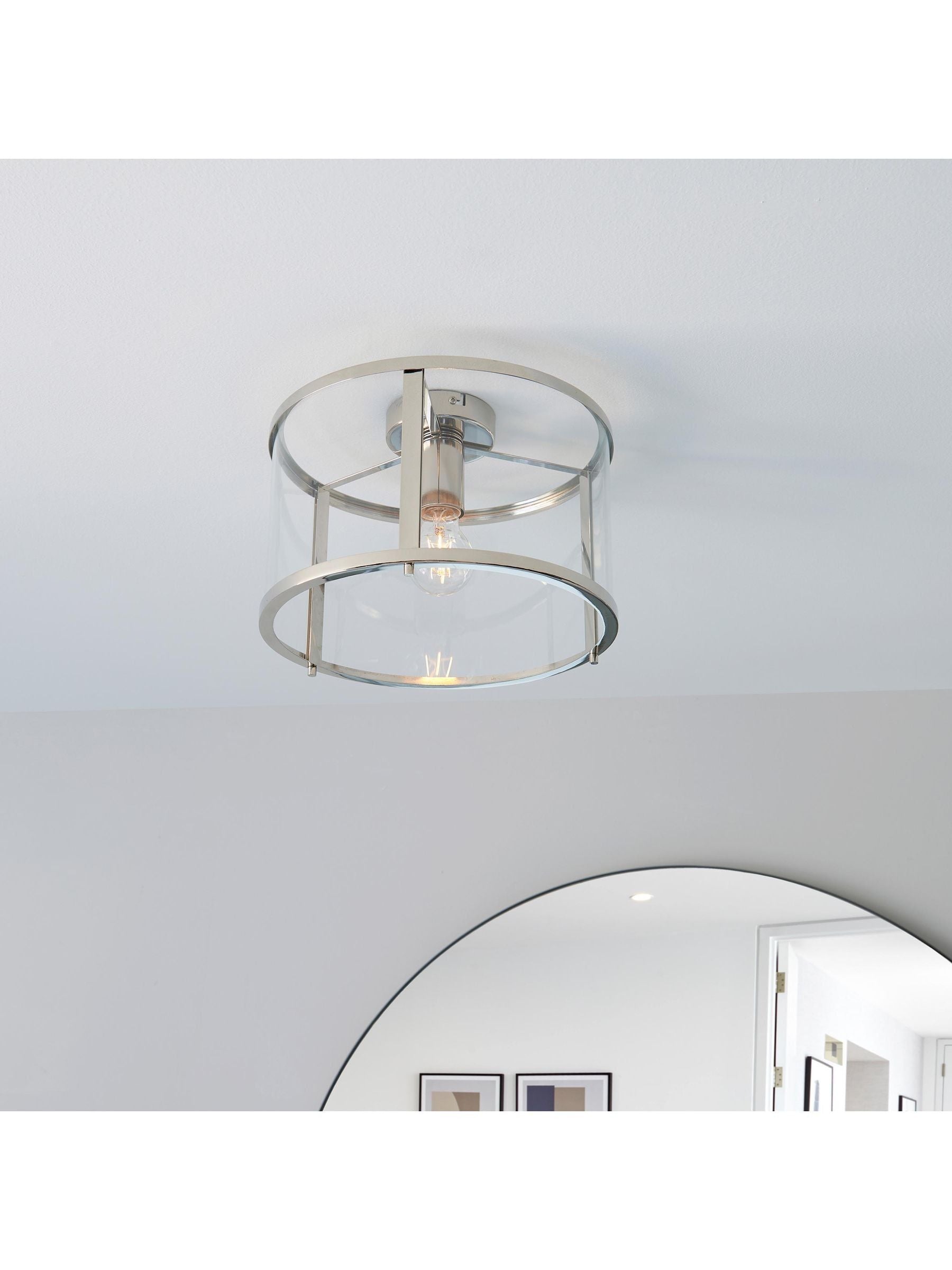 Gallery Home silver Harlow ceiling light, imported from the UK