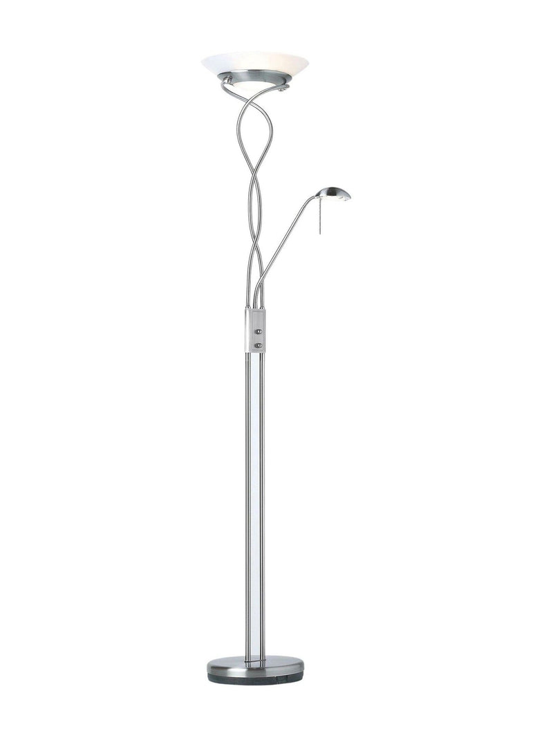 Gallery Home Monroe satin chrome floor lamp, imported from the UK