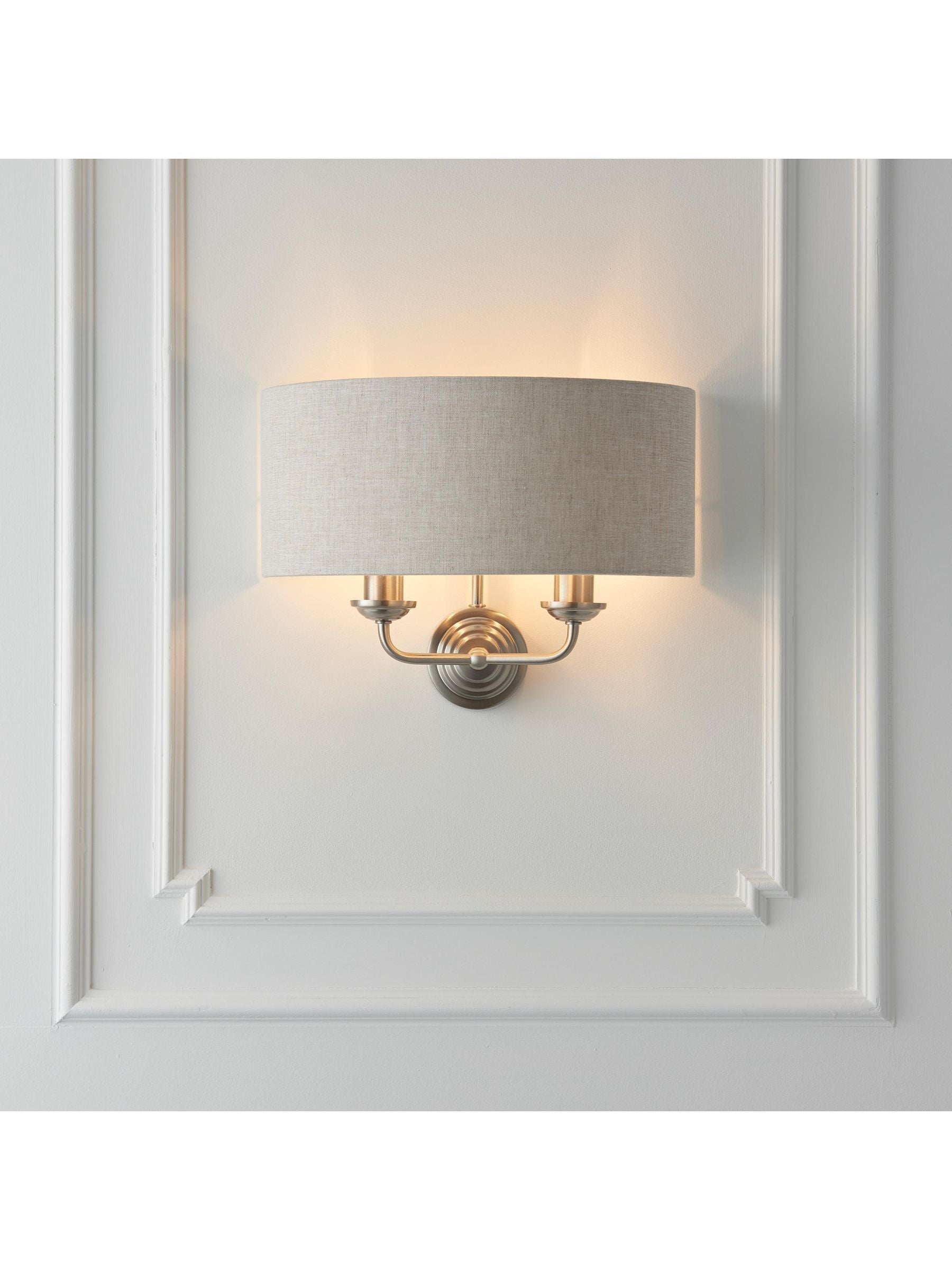 Gallery Home Harrington chrome twin wall light 25cm, imported from the UK