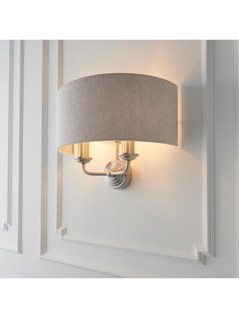Gallery Home Harrington chrome twin wall light 25cm, imported from the UK