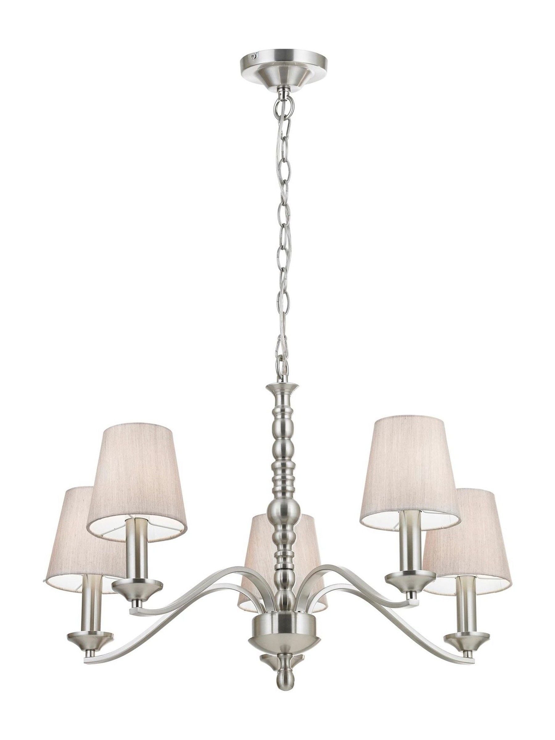 Gallery Home Silver Astor 5 ceiling pendant light, imported from the UK