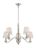 Gallery Home Silver Astor 5 ceiling pendant light, imported from the UK