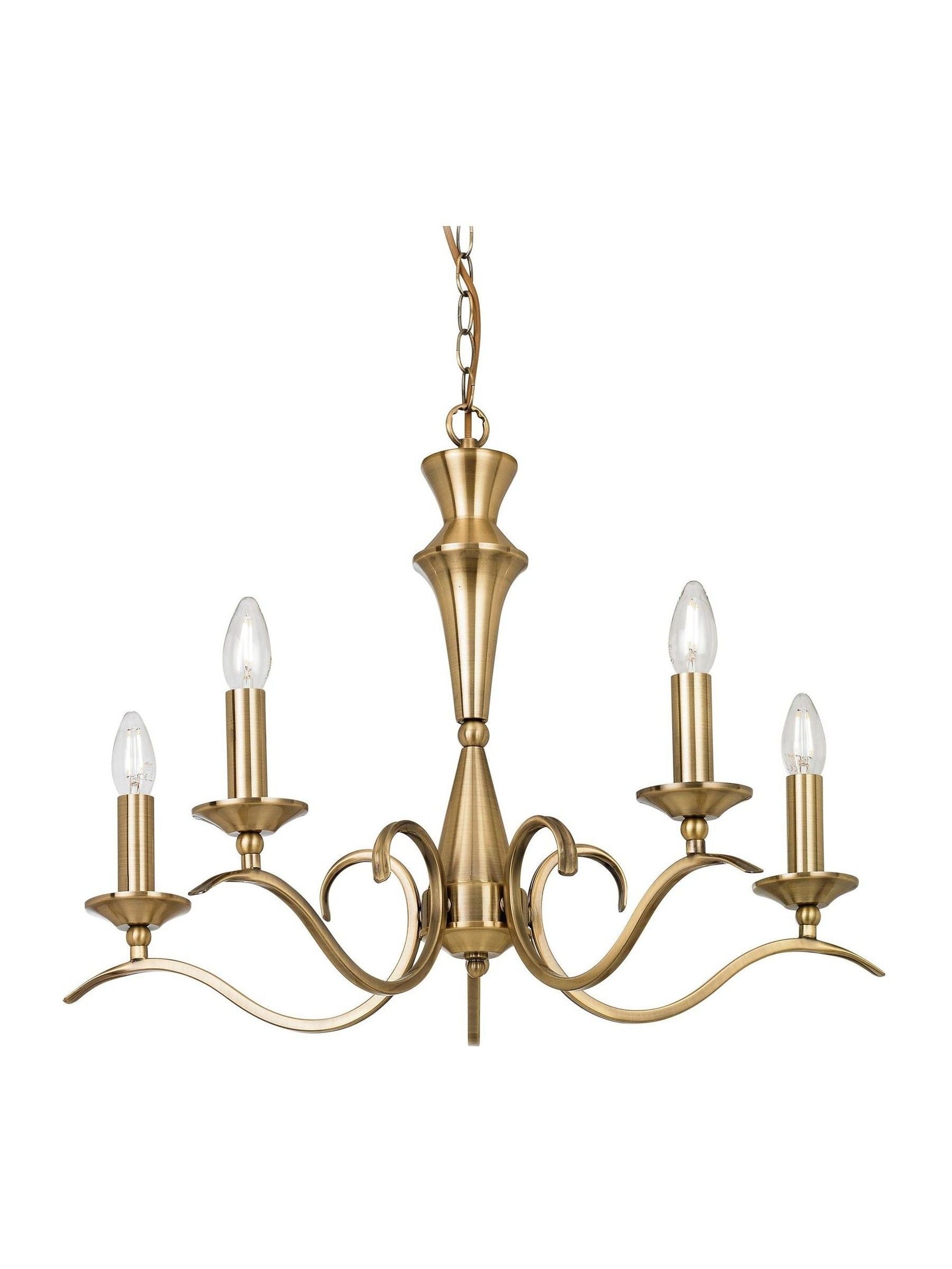 Gallery Home antique brass Korella 5-light ceiling pendant, imported from the UK