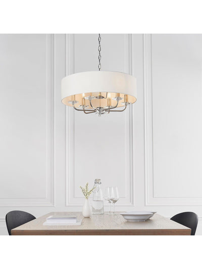 Next Gallery Home Silver Nixon 6 Bright Nickel Ceiling Pendant Light- Buy online at McGrocer
