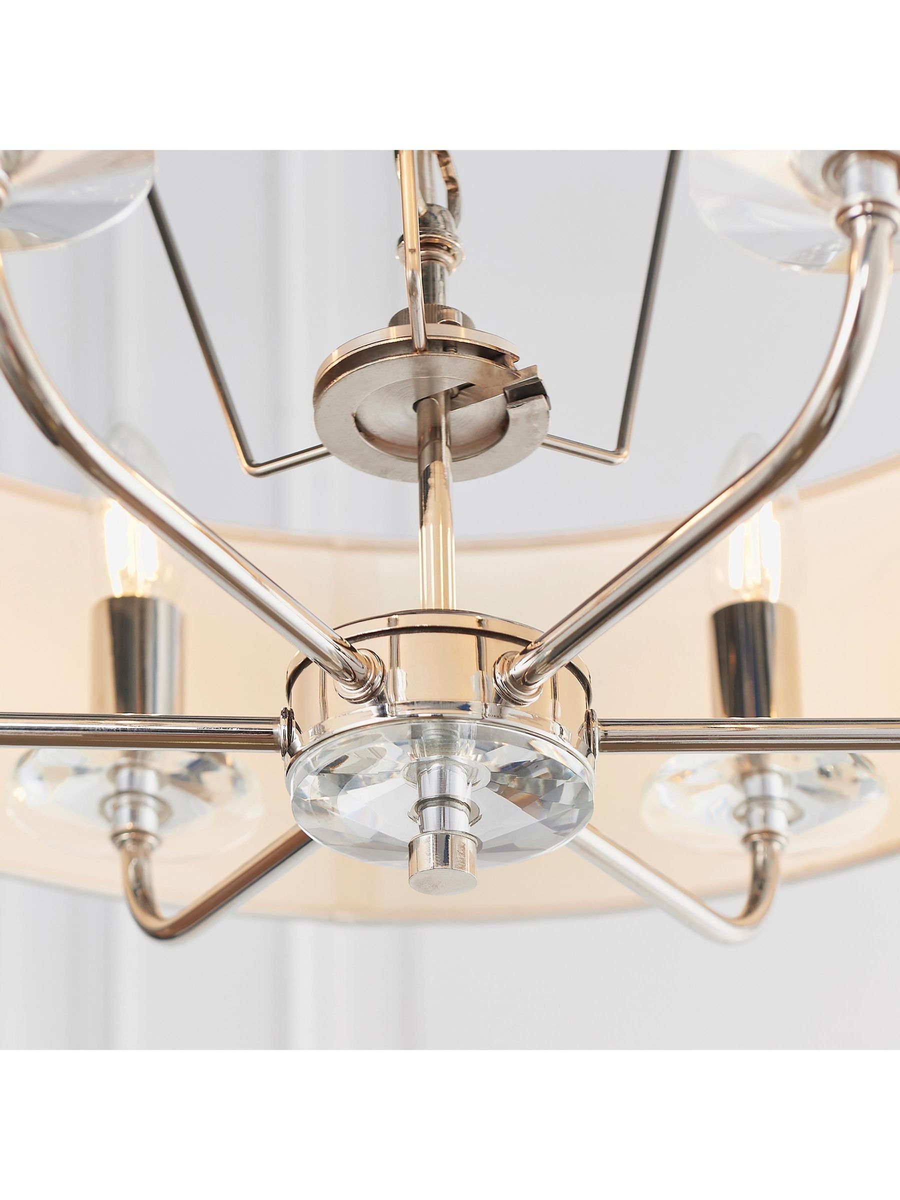 Gallery Home Nixon 6-light bright nickel ceiling pendant light (British brand)