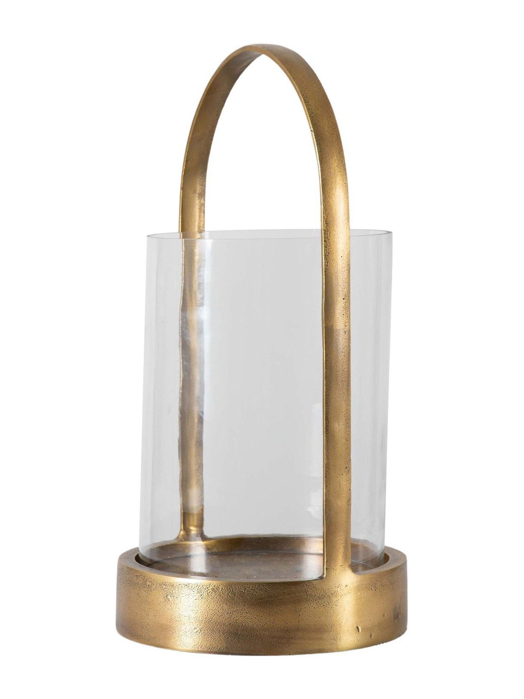 Gallery Home brass Landon hurricane candle holder, UK version
