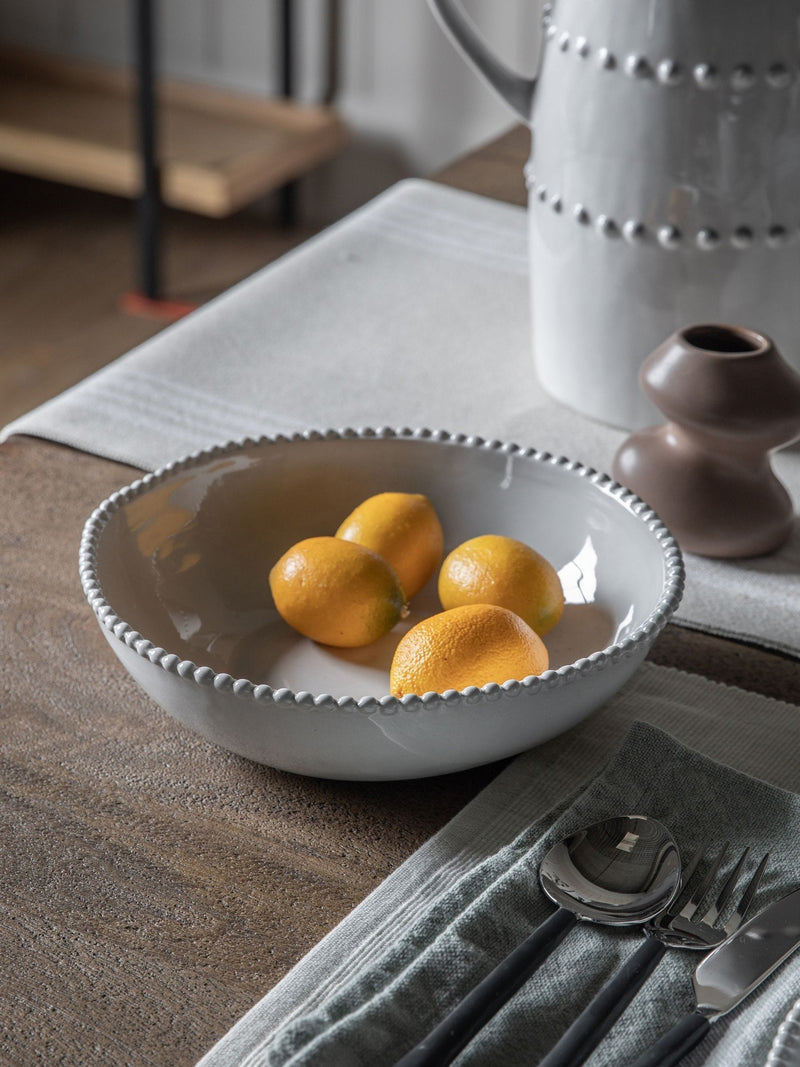 Gallery Home cream beaded pasta bowls 4 pack - British product
