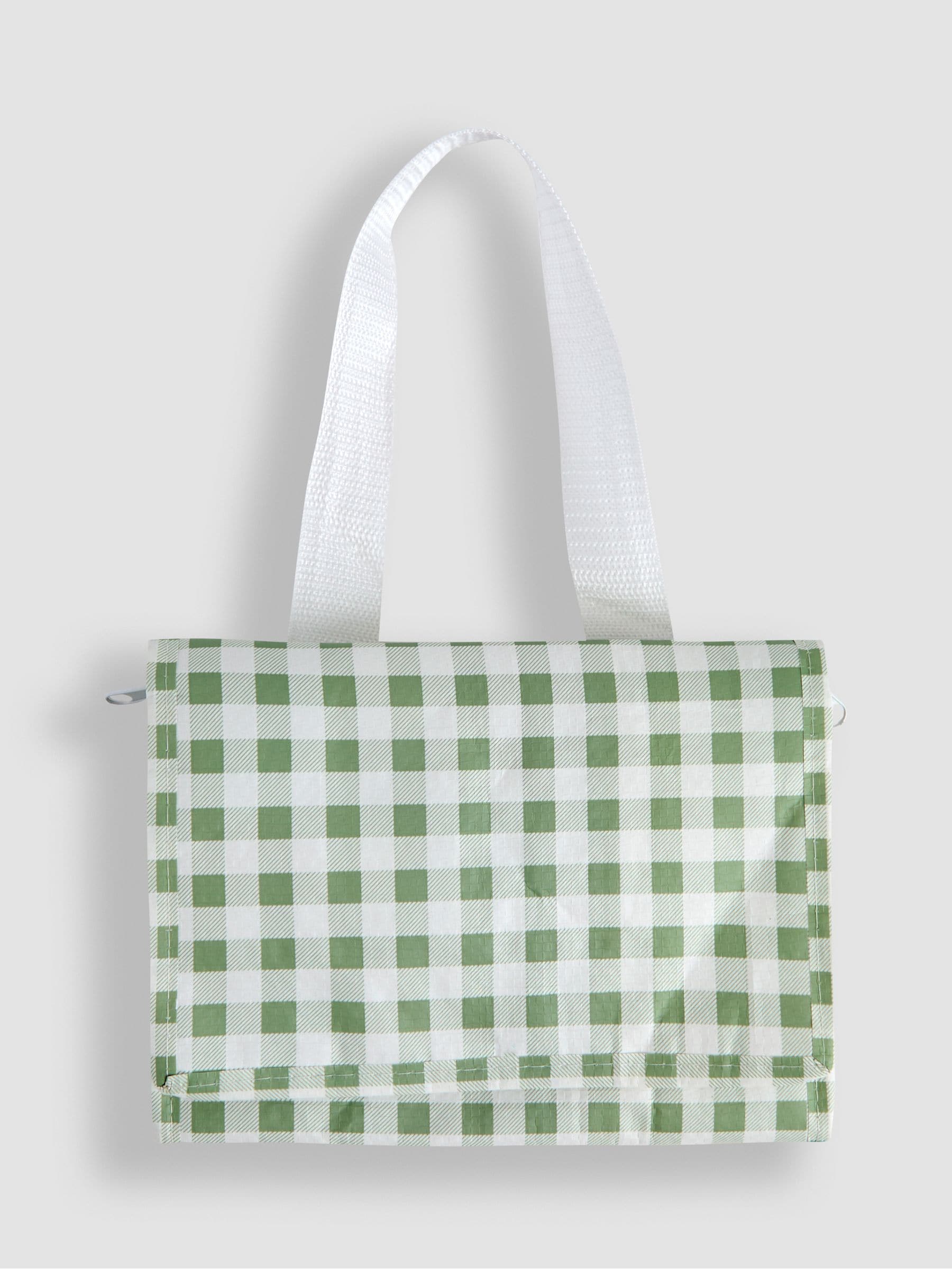 JoJo Maman Bébé insulated lunch bag sage green gingham, UK version