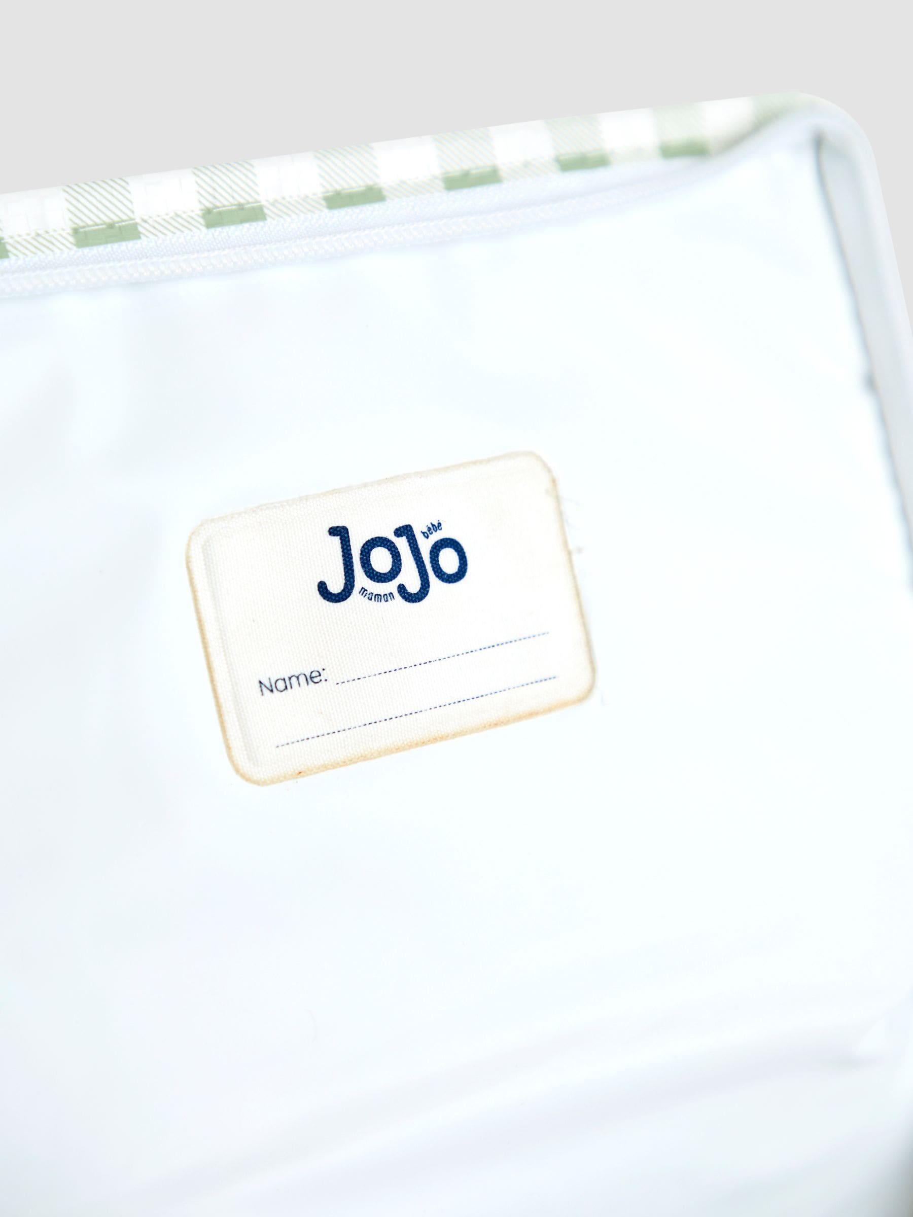 JoJo Maman Bébé insulated lunch bag sage green gingham, UK version