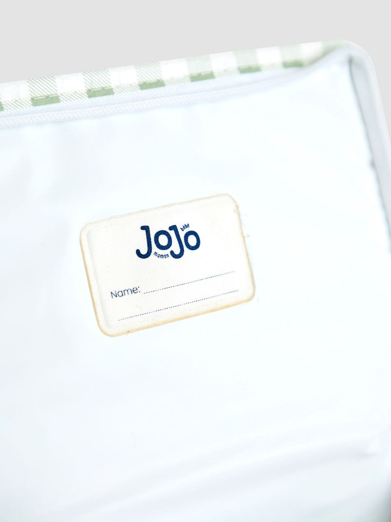 JoJo Maman Bébé insulated lunch bag sage green gingham, UK version