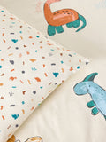 Cream Dinosaur duvet cover and pillowcase set - British product