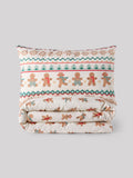 Ecru Red Fairisle Christmas duvet cover and pillowcase set - British product