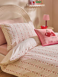 Pink Cherry Bow Duvet Cover and Pillowcase Set