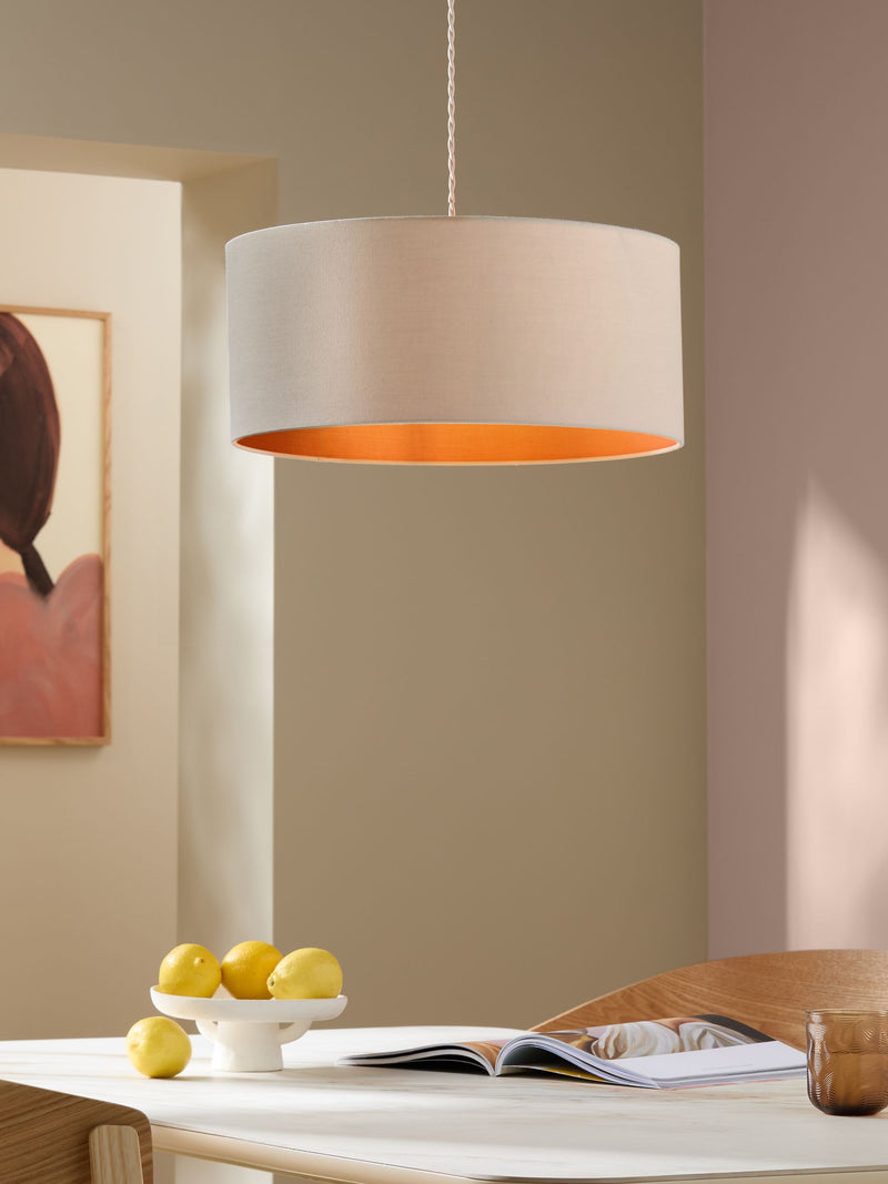 MADE.COM Navy/Copper Oro Easy Fit Drum Shade
