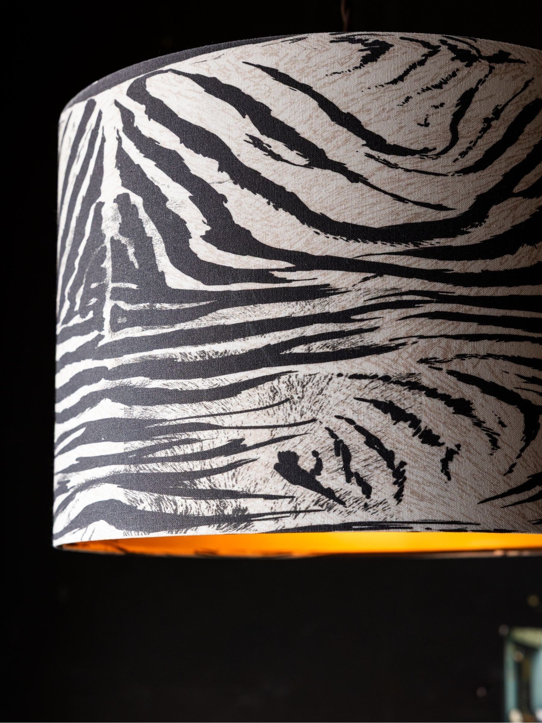 Rockett St George black zebra easyfit drum lampshade - British product