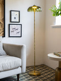 Rockett St George green palm floor lamp with tree stem, UK version