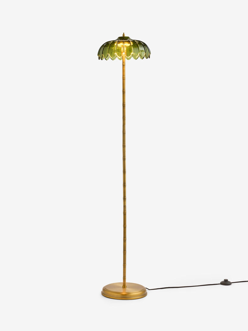 Rockett St George green palm floor lamp with tree stem, UK version
