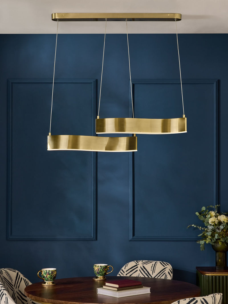 Clarke and Clarke Brass wavy dining light - British product