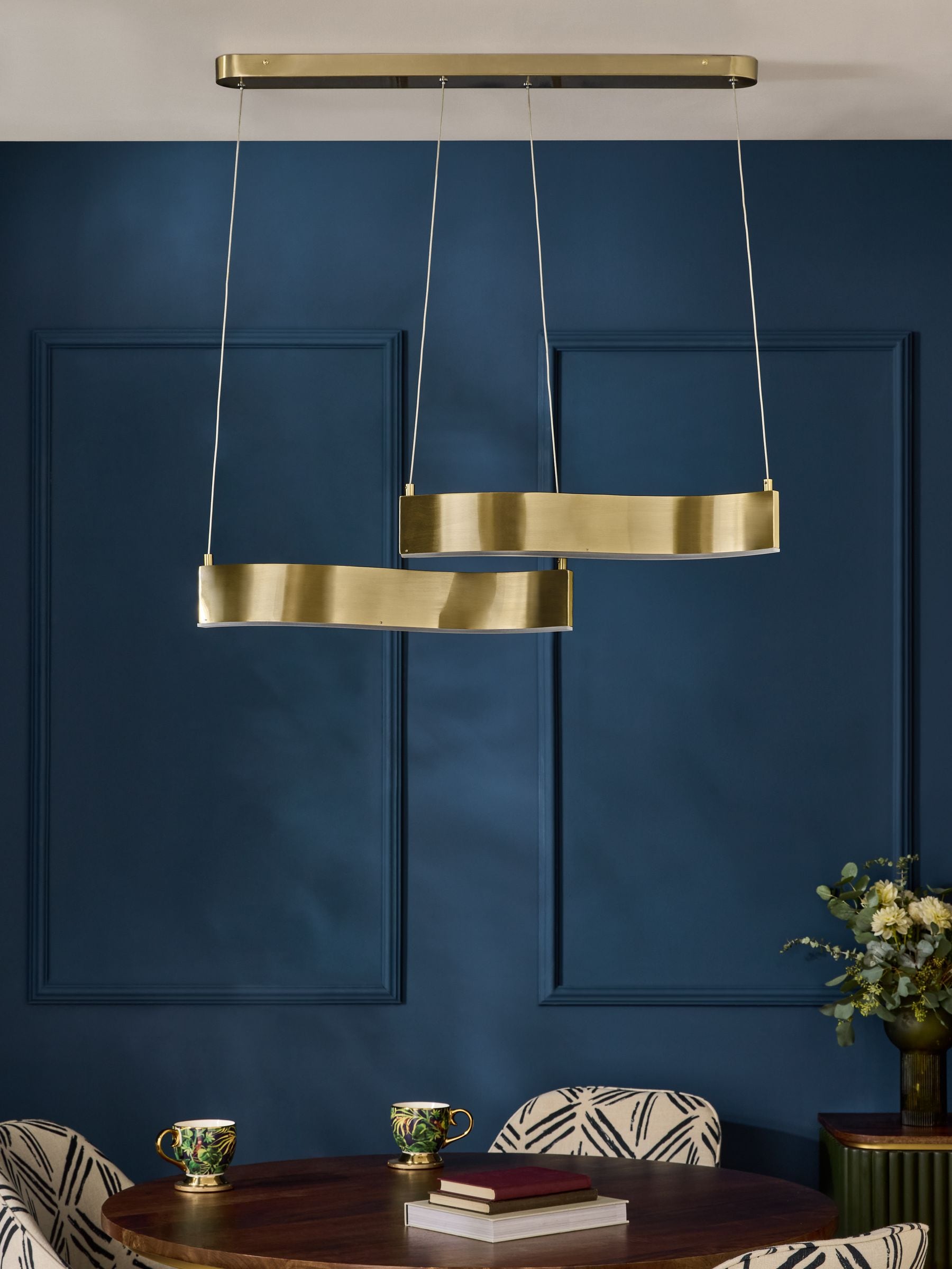 Clarke and Clarke Brass wavy dining light - British product