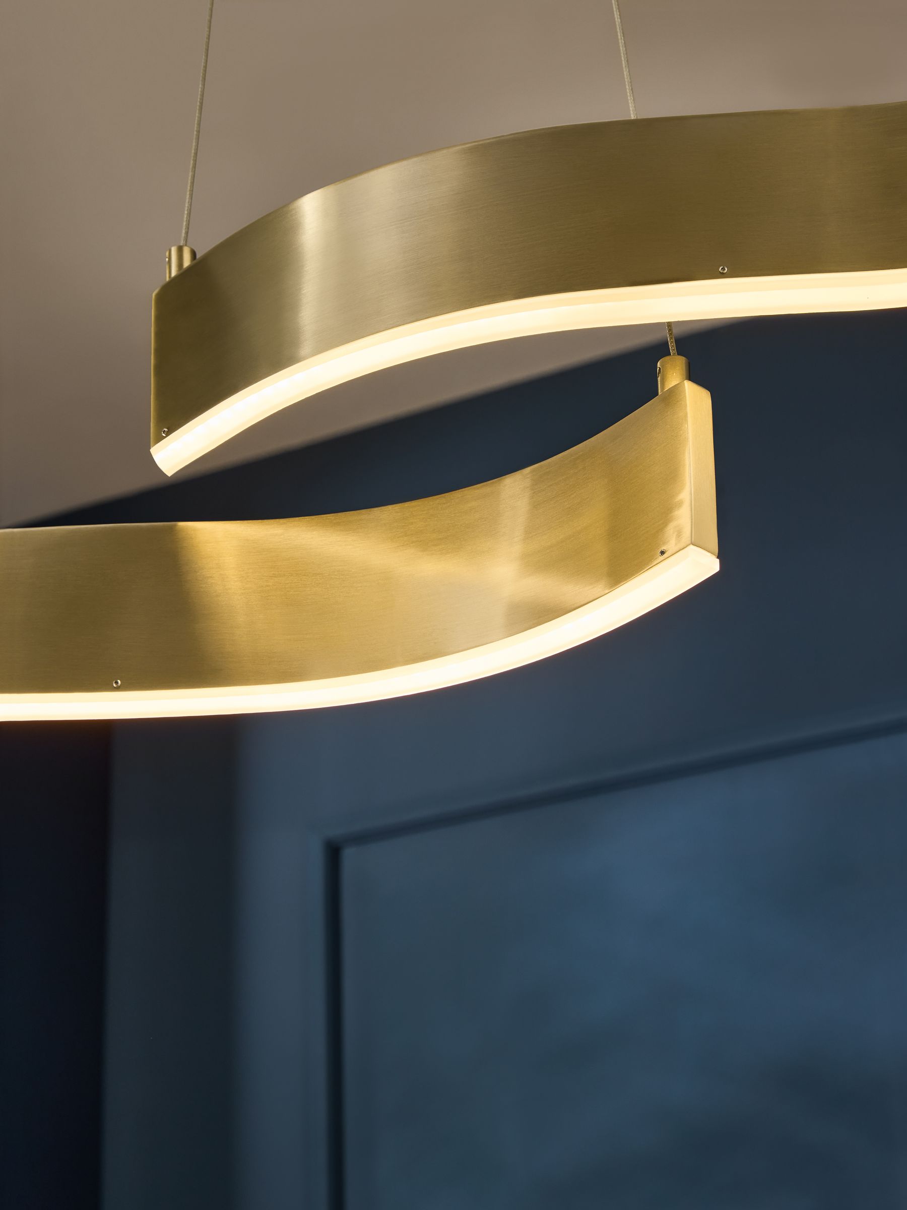 Clarke and Clarke Brass wavy dining light - British product