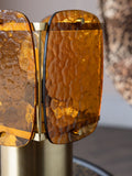 Rockett St George amber glass table lamp, imported from the UK