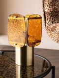 Rockett St George amber glass table lamp, imported from the UK