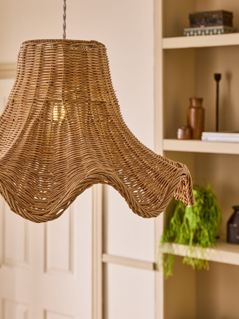 Nina Campbell Frances rattan ceiling light shade 49cm - British product