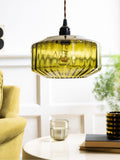 Rockett St George green ribbed glass lampshade 22cm - British product