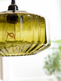Rockett St George green ribbed glass lampshade 22cm - British product