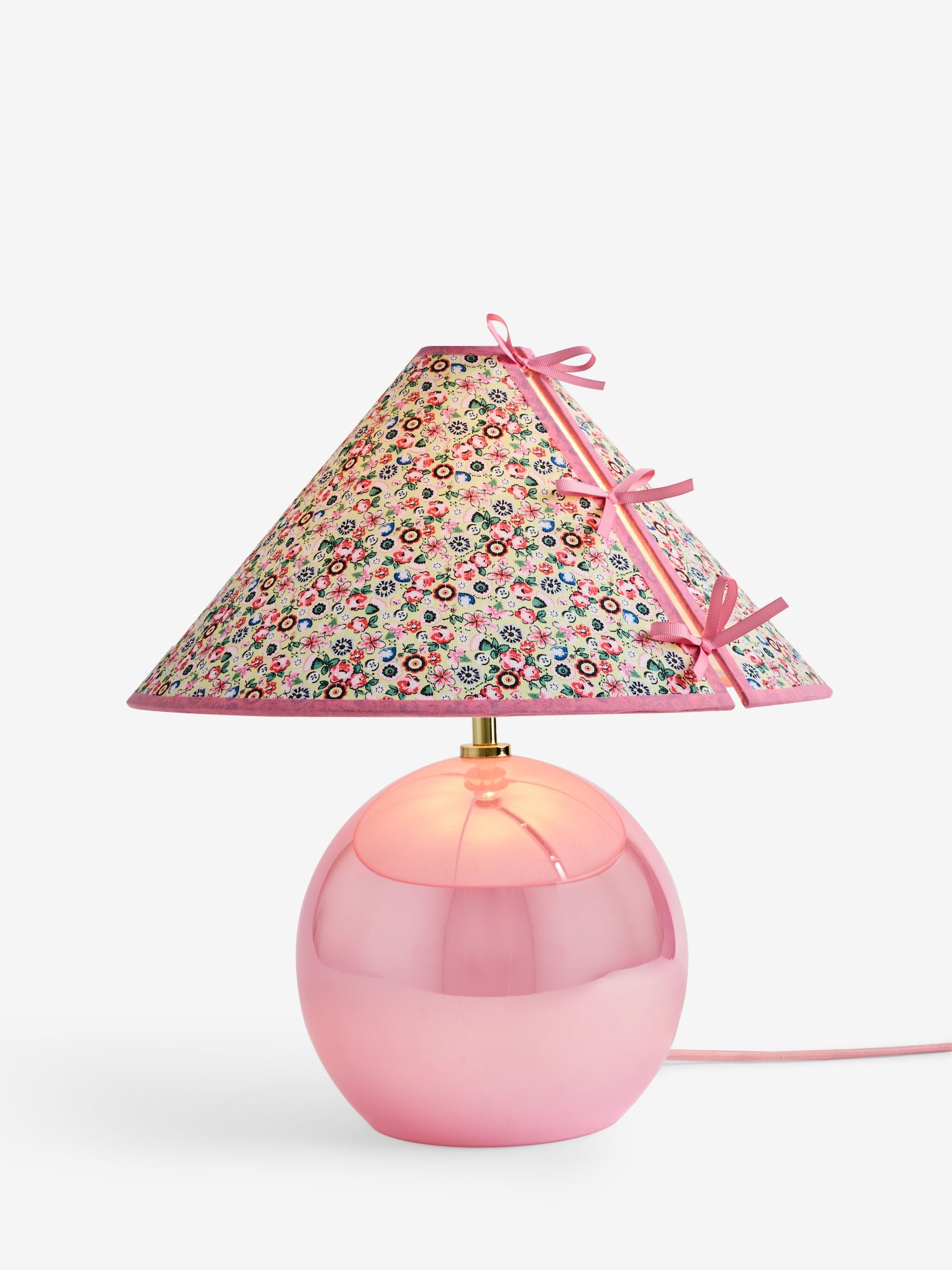 Cath Kidston pink bow shade table lamp, imported from the UK