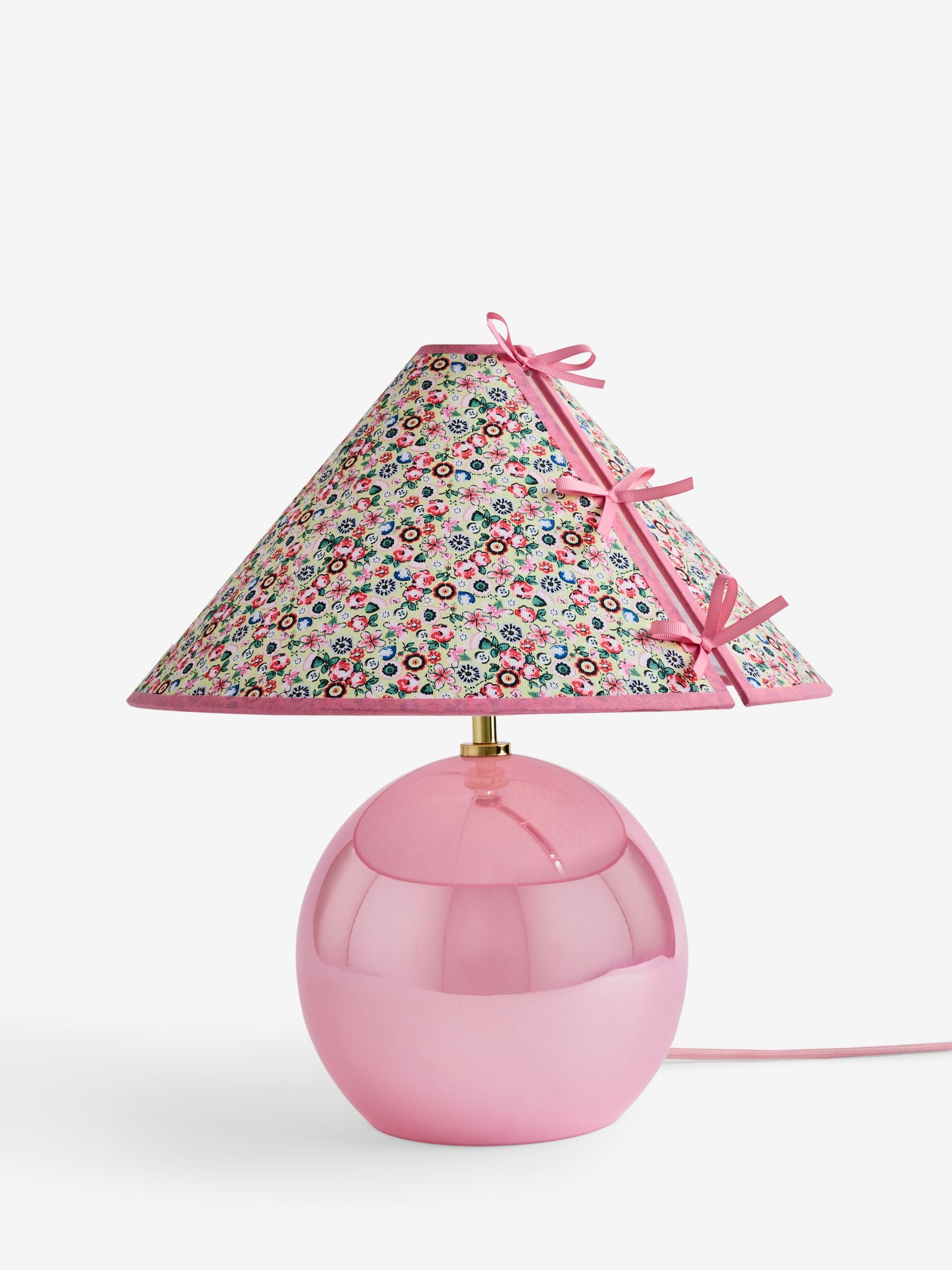 Cath Kidston pink bow shade table lamp, imported from the UK